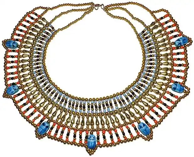 埃及克利奥帕特拉 nefertiti scarab 项链项圈 手工多串珠甲虫珠国王