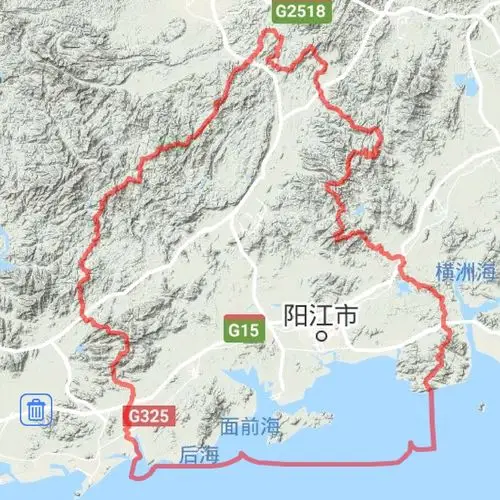 阳江市2区1县1市,建成区面积排名,最大是江城区,最小是阳西县