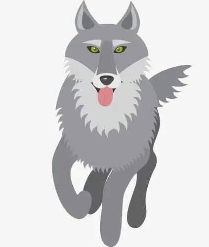 伸舌头的小狗水墨画png免抠素材【免抠元素png】-90设计网