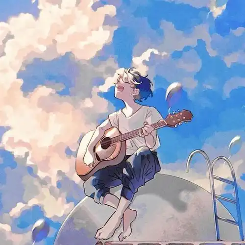 蓝色系头像:because love you everyday