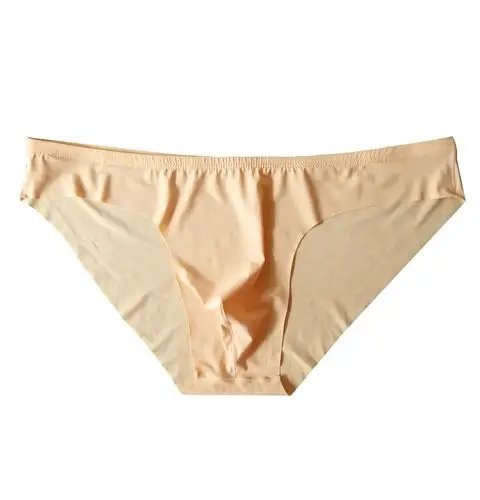 3条装新款男士三角内裤 u凸超薄冰丝三角裤衩 一片式透明低腰青年