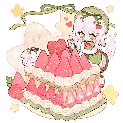 可爱qq人 蛋糕生日贺图