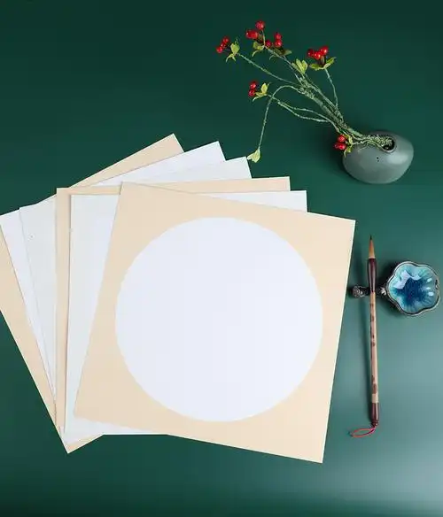 宣卡一纸加厚纸国画用宣纸生宣书法作品纸扇面空白软卡一纸熟宣方形