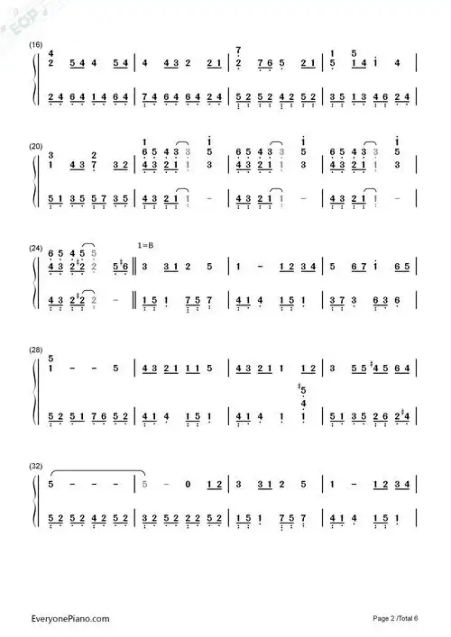 butterfly-木村kaela双手简谱预览2