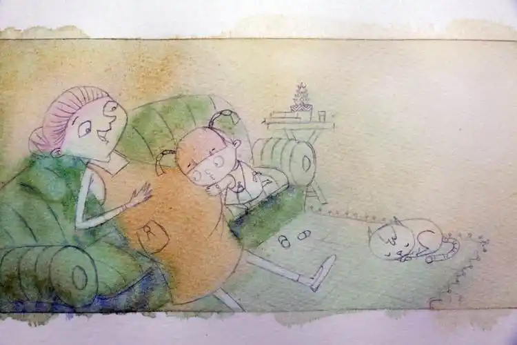 儿童插画水彩绘本绘本故事插图类水彩画