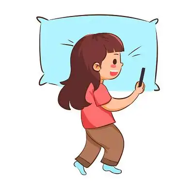 躺着玩手机手绘扁平卡通人物网络网购理财png素材