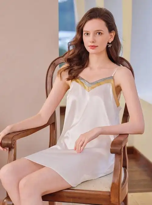 商场同款美标性感吊带真丝睡裙女春夏100桑蚕丝睡衣19姆米重磅丝绸