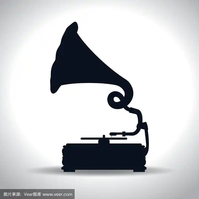 老式留声机孤立图标设计