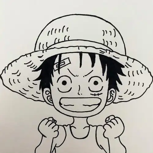 简笔画海贼王路飞6976