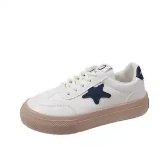 网红阿甘小白鞋女2024ins潮韩版百搭学生运动跑步平底板鞋鞋子蓝色36