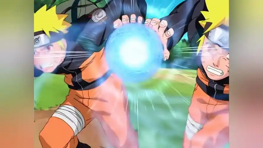 鸣人vs鼬自创忍术大玉螺旋丸