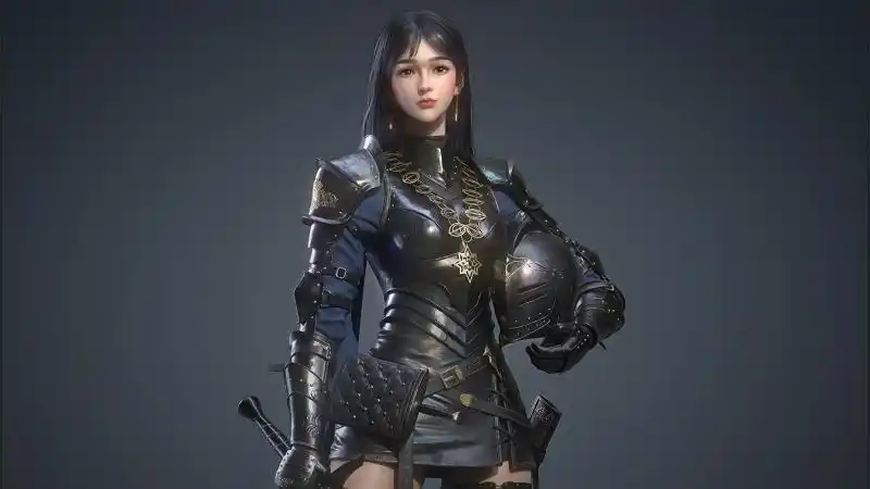 女战士 盔甲 黑发 3d 4k高清动漫壁纸 4k手机壁纸