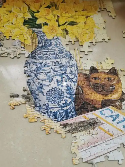 花瓶那一片真好看猫毛这部分也太多了吧#拼图  #温暖的猫