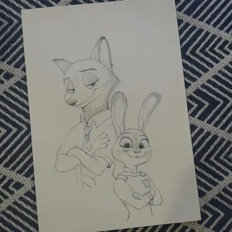 画画教程 #疯狂动物城 #手绘 - 抖音