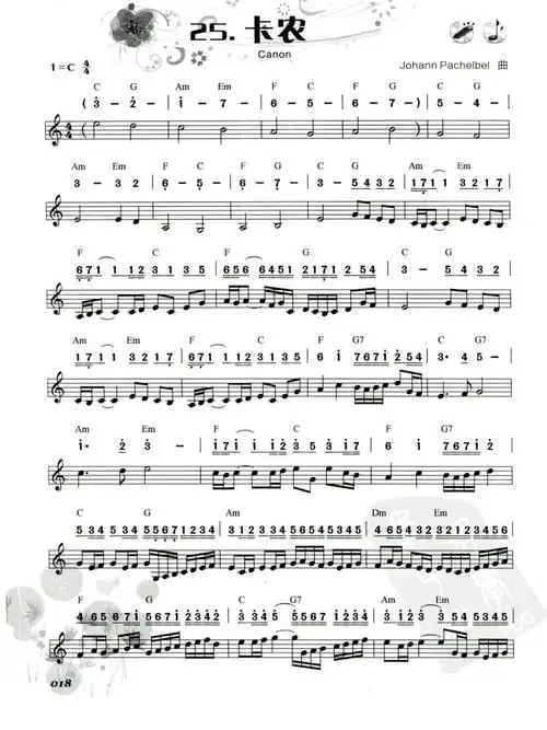 求卡农半音阶口琴版简谱.(网上好多都有错)