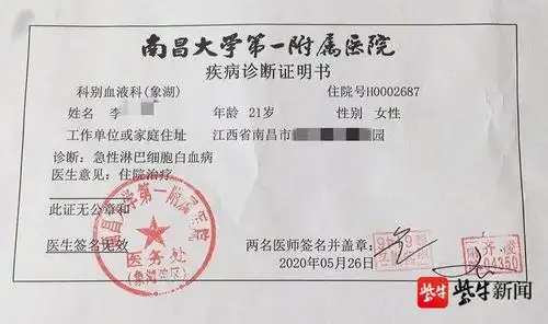 医院疾病诊断证明