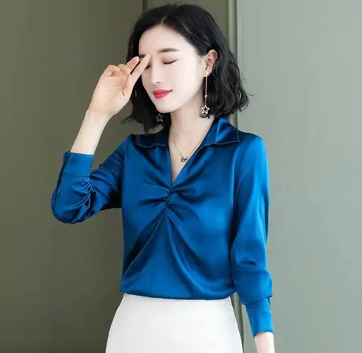 真丝衬衫女长袖春秋设计感小众小心机桑蚕丝衬衣宽松显瘦气质上衣