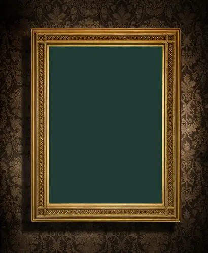 古典金色木质ps相框素材