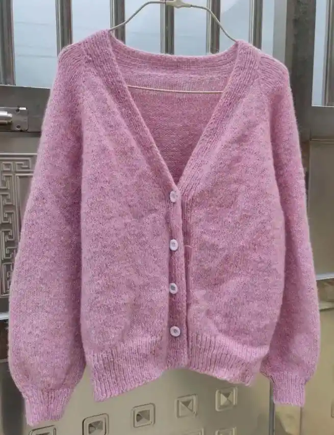 马海毛针织开衫附图解#针织开衫 #宽松毛衣外套织法 #热门视 - 抖音