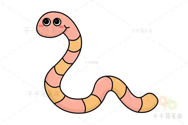 蚯蚓卡通动物简笔画
