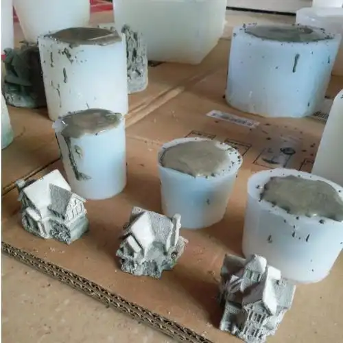 【白色花盆模具】水泥房子模具水泥工艺品定做生产水泥硅胶模具定制