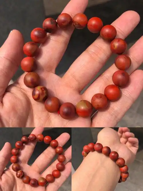 男人的儒雅时尚75温雅的九口包浆南红手串