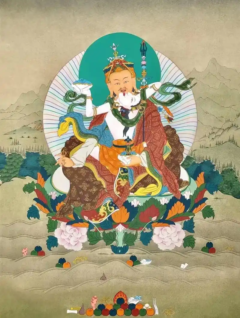 双身莲师.9:【传世收藏】 精品嘎玛噶赤画风意境唐卡唐卡手绘 - 抖音