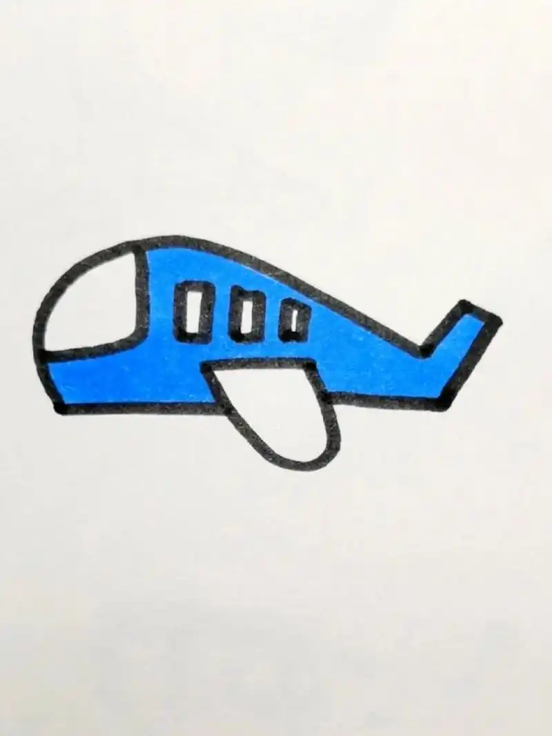 这样画飞机✈️超简单     写一个1 再写一个u 再画一条弧线 再写