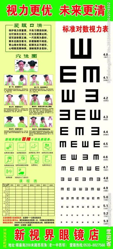 测视力 爱眼口诀 爱眼 口诀 穴位 穴位图 眼保健操 健操 视力表 医院