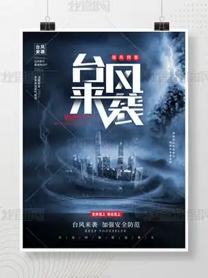 简约台风来袭台风灾害预警宣传摄影公益海报