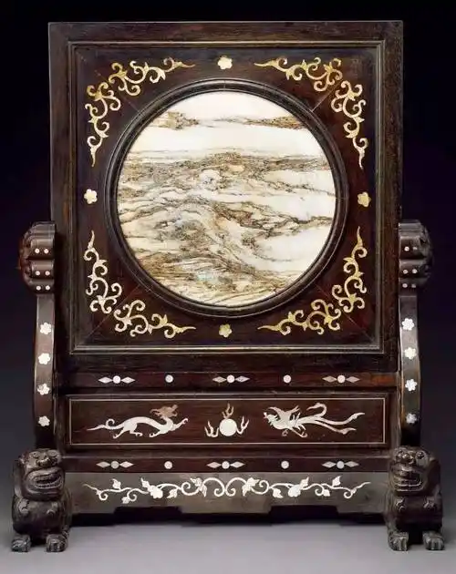 留园三宝之云南大理石屏风