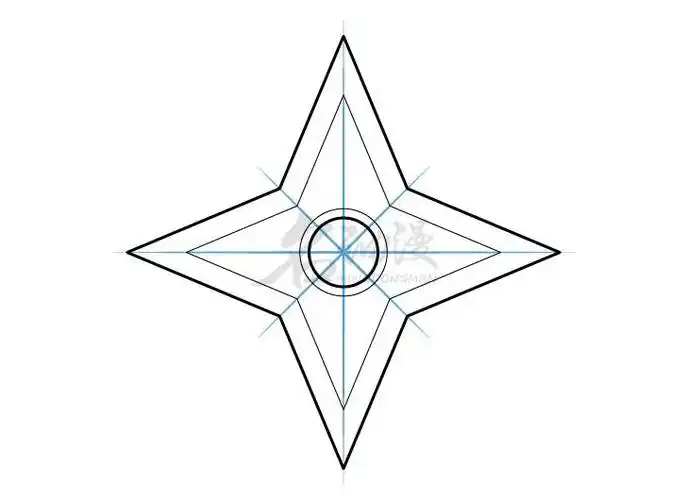 怎么画忍者飞镖