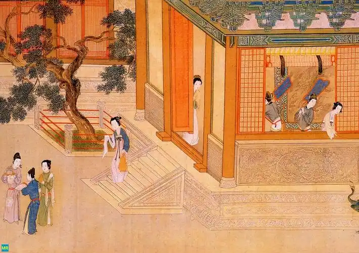 中国古代绘画作品明仇英汉宫春晓图