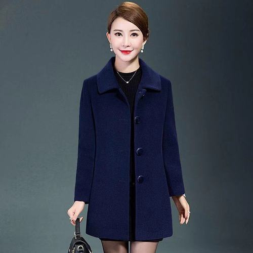 中老年女装毛呢外套中长款新款羊绒羊毛中年妈妈装呢子大女士外套