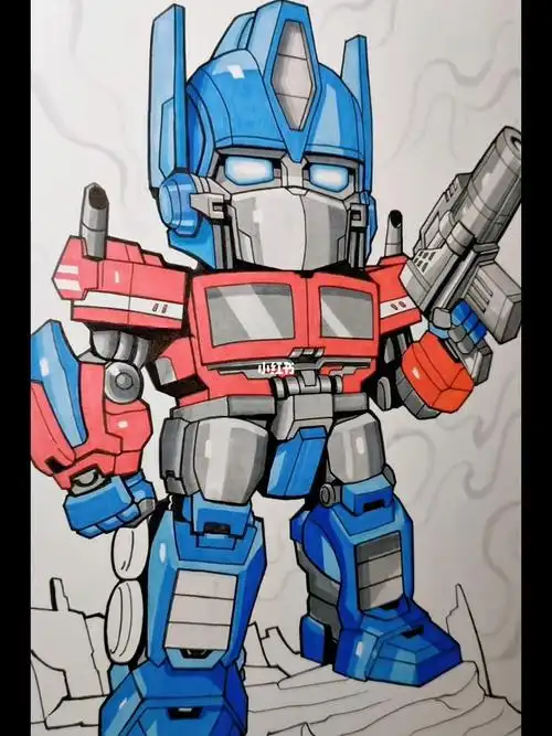 变形金刚 q版擎天柱 @变形金刚_变形金刚怎么样_兴趣爱好_绘画
