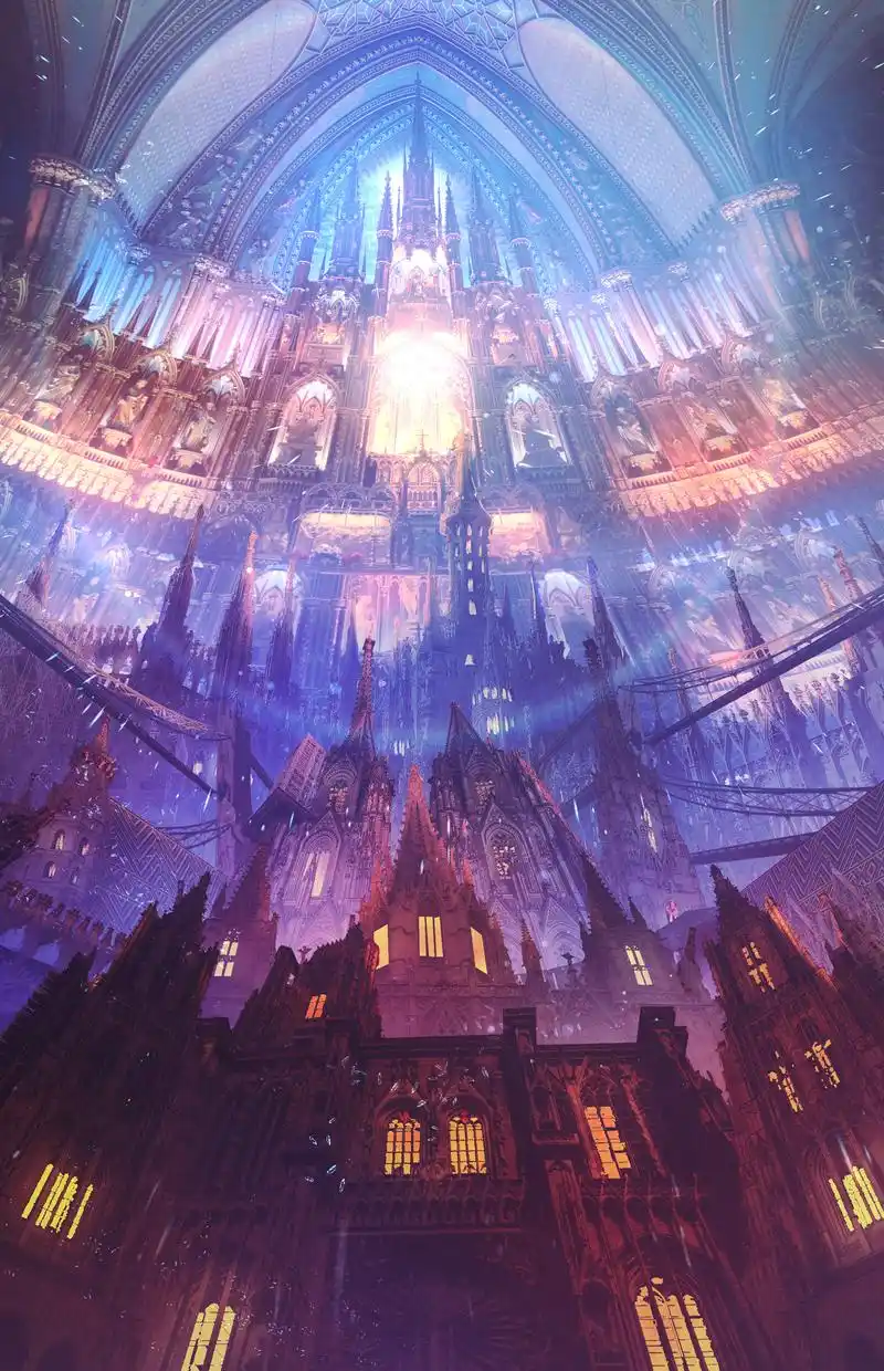 画师「清井fen」作品欣赏:奇幻建筑世界,唯美意境动漫风景插画
