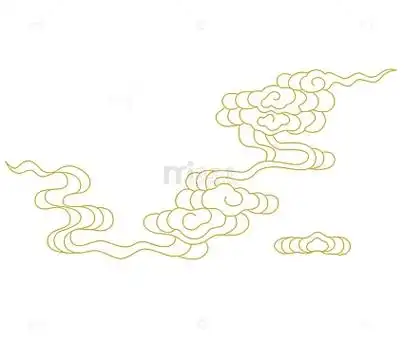 线条祥云图案矢量