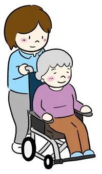 照片素材(图片): 一个人推轮椅