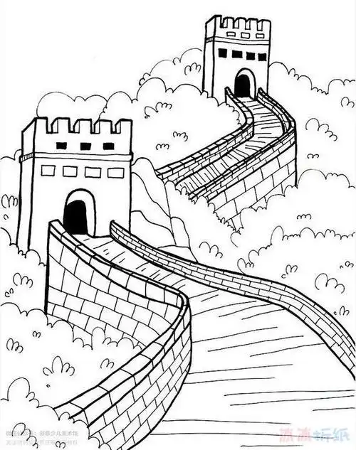 长城怎么画简单又漂亮 素描长城简笔画