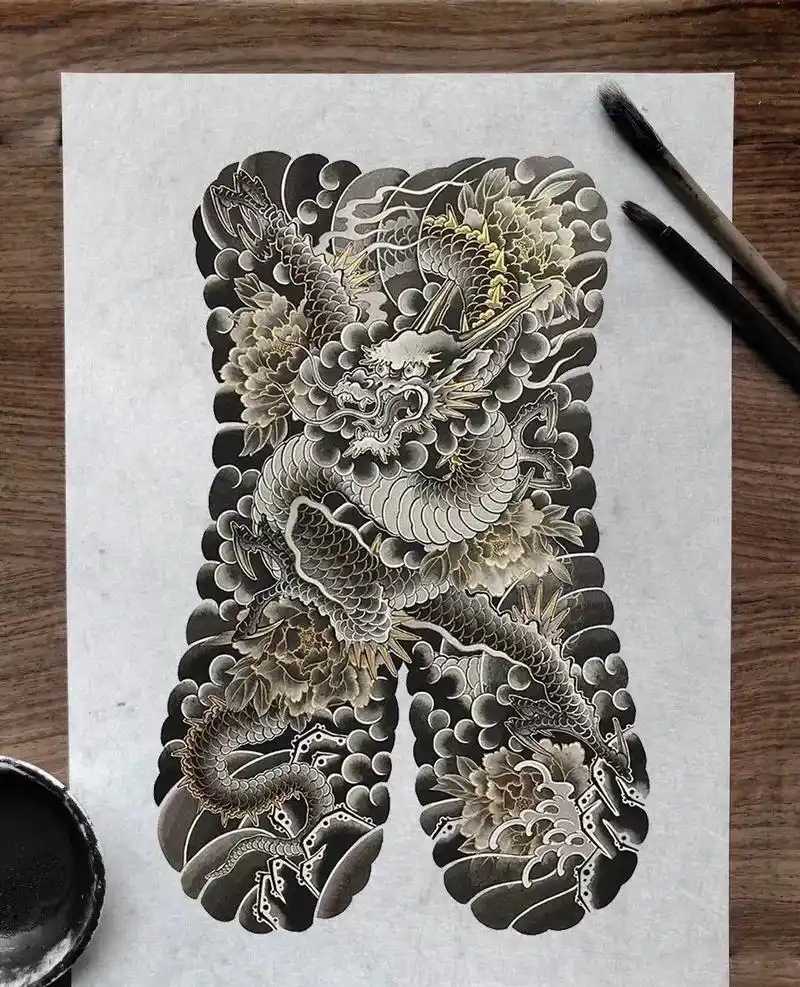 日式老传统满背手稿.#长沙纹身 #手稿分享 #作品分享 #作 - 抖音