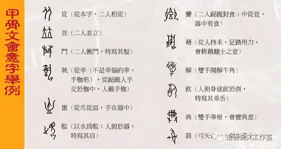 会意字有哪些常见15个指事字