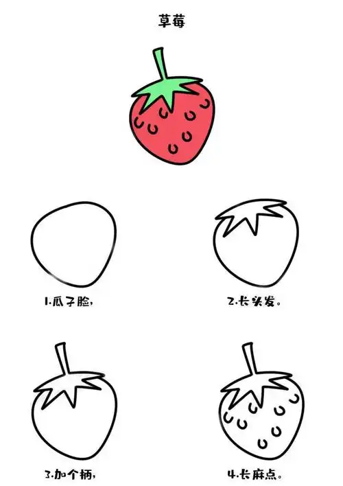 草莓简笔画草莓的英文是strawberry