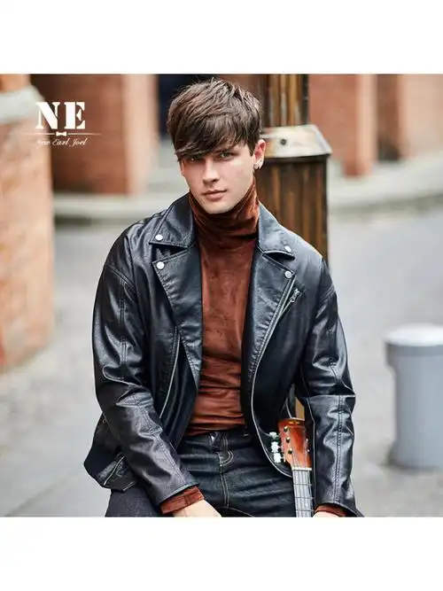 伯爵卓尔皮衣男2018秋季新品黑色机车外套英伦修身韩版帅气皮衣