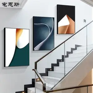 抽象艺术楼梯墙面装饰画现代简约走廊过道挂画楼道背景墙创意壁画