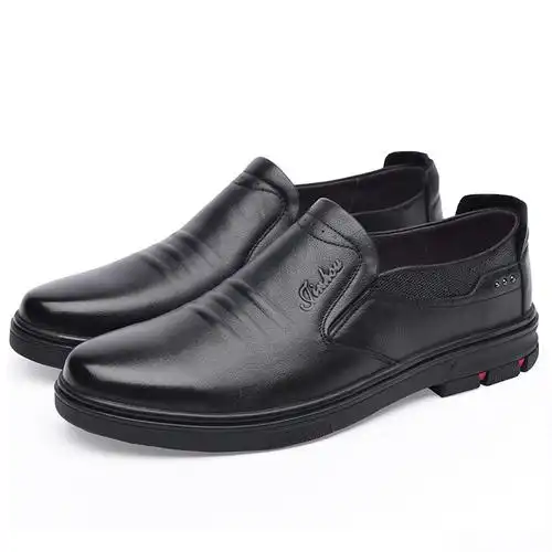 皮鞋金猴新款男士商务休闲时尚百搭牛皮皮套舒适休闲皮鞋