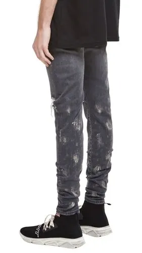 joespirit blackicon系 男士 隽永 新款丹宁 裤腿泼墨 锥形裤 精裁