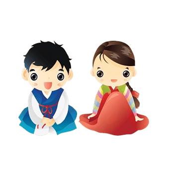 穿着韩国服饰的卡通人物