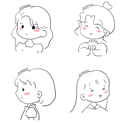 卡通图片-红豆饭小学生简笔画大全可爱小女孩怎么画简笔画小女孩简笔