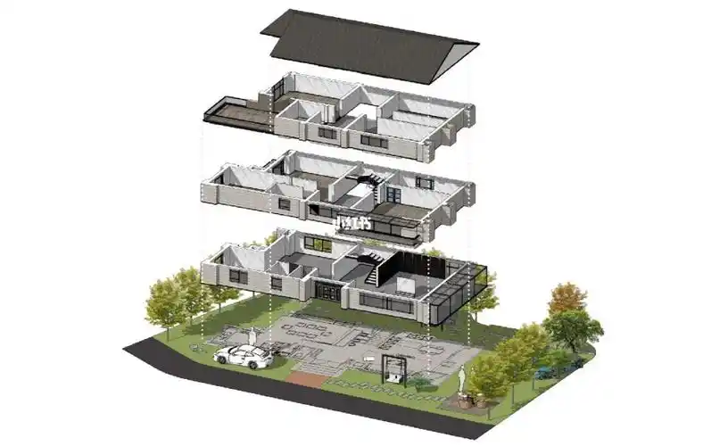 乡村建设住宅设计su爆炸图