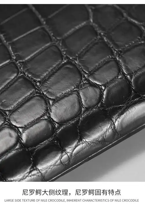 cestbeau泰国鳄鱼皮手包男肚皮尼罗鳄商务长款真皮钱包手拿包大号